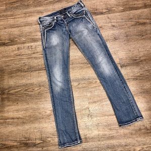 Silver Aiko Low Straight Jeans
